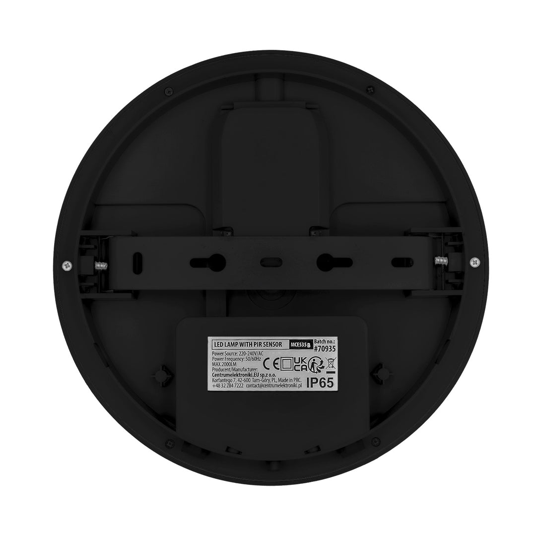 Lampe LED avec détecteur de mouvement Maclean, capteur PIR, noire, 10 W/15 W/18 W, IP65, couleur réglable 3 000/4 000/6 000 K, MCE535 B