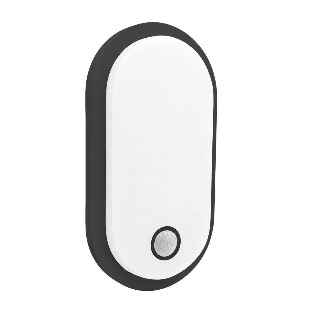 Lampe LED avec détecteur de mouvement Maclean, détecteur PIR, noire, 10 W/15 W/18 W, IP65, couleur réglable 3 000/4 000/6 000 K, MCE534 B