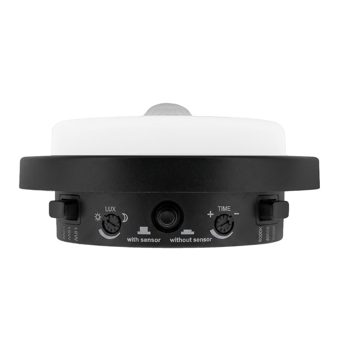 Lampe LED avec détecteur de mouvement Maclean, détecteur PIR, noire, 10 W/15 W/18 W, IP65, couleur réglable 3 000/4 000/6 000 K, MCE534 B