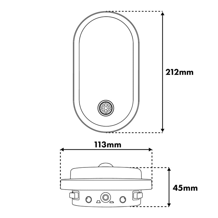 Lampe LED avec détecteur de mouvement Maclean, détecteur PIR, noire, 10 W/15 W/18 W, IP65, couleur réglable 3 000/4 000/6 000 K, MCE534 B