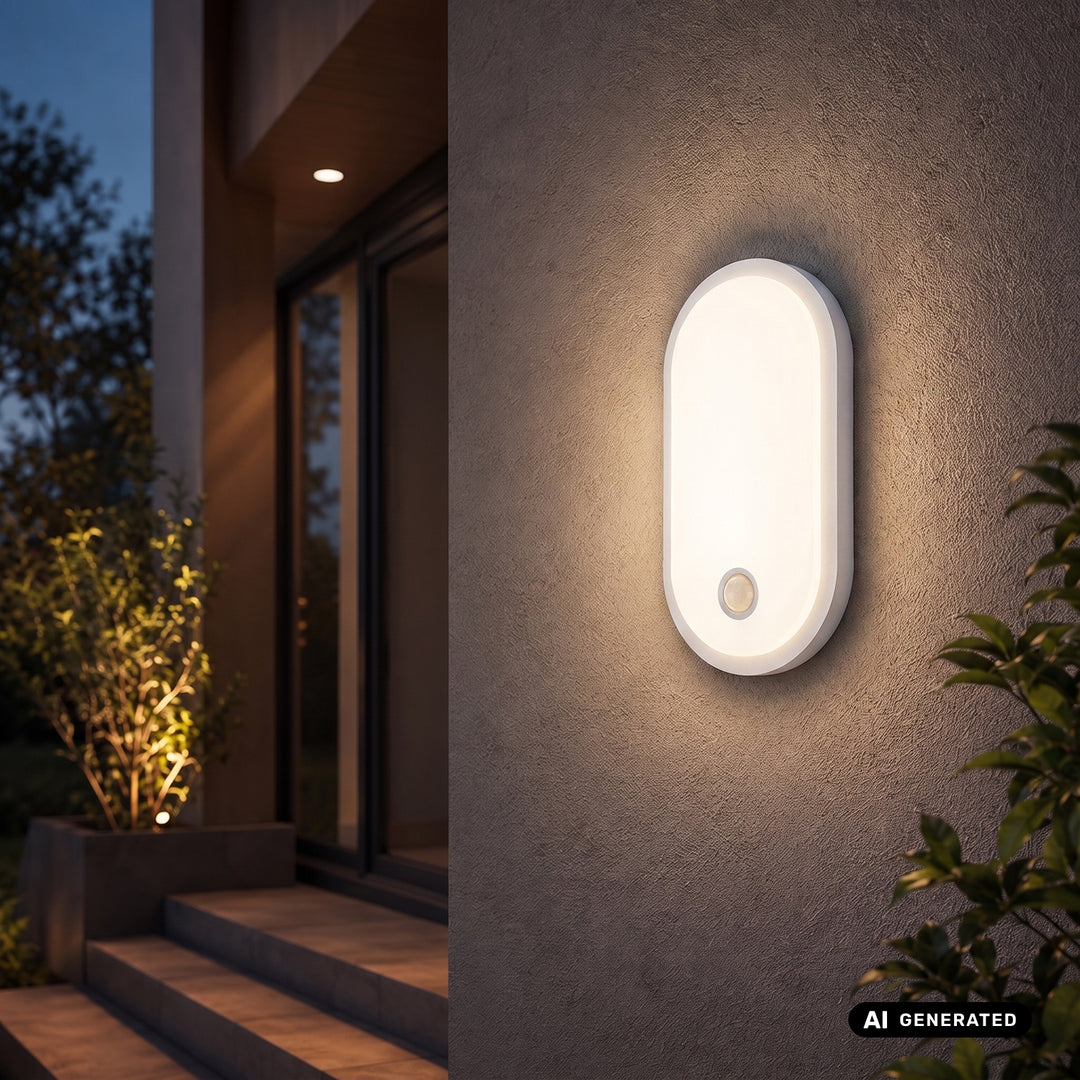 Lampe LED avec détecteur de mouvement Maclean, capteur PIR, blanche, 10 W/15 W/18 W, IP65, couleur réglable 3 000/4 000/6 000 K, MCE534 W