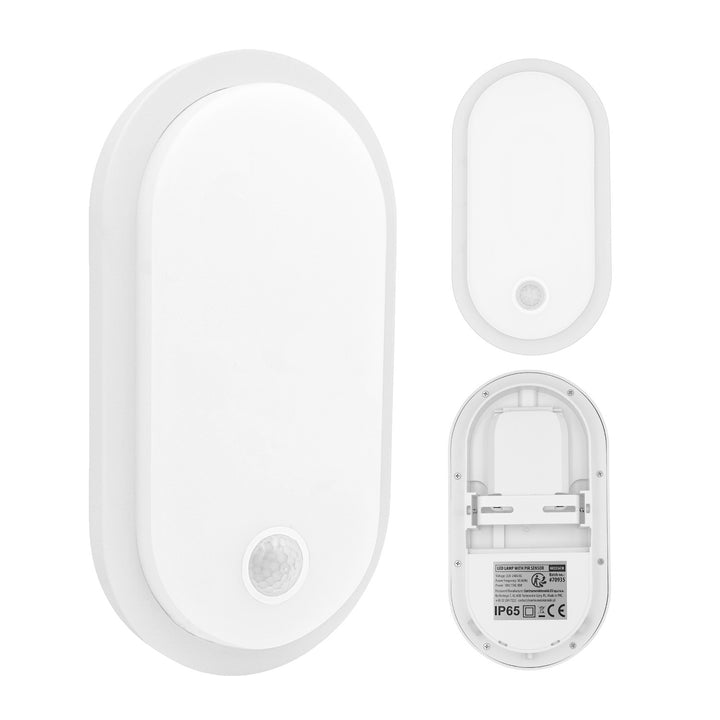 Lampe LED avec détecteur de mouvement Maclean, capteur PIR, blanche, 10 W/15 W/18 W, IP65, couleur réglable 3 000/4 000/6 000 K, MCE534 W