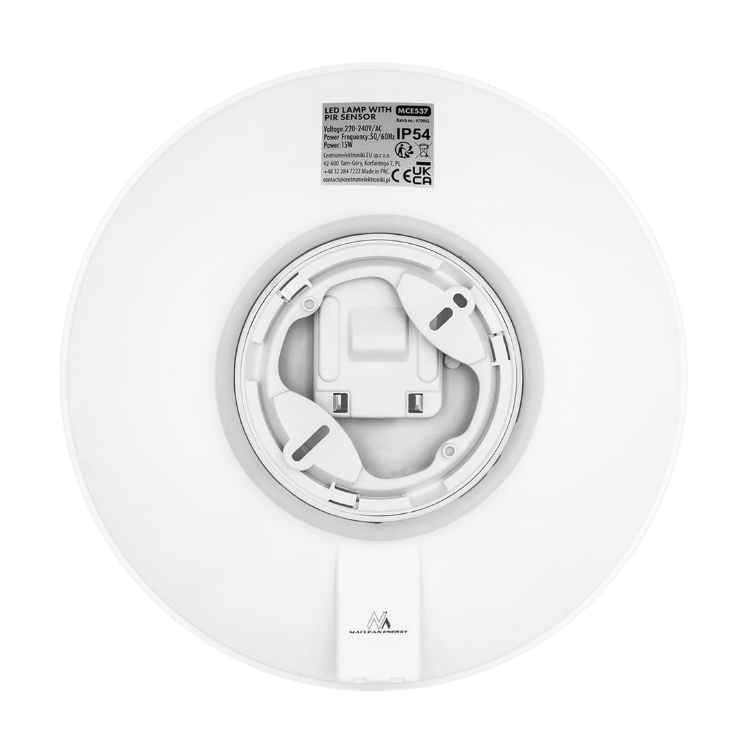 Lampe LED avec détecteur PIR Maclean, à fixer au plafond, 15 W, 1 300 lm, IP54, 220-240 V~ 50/60 Hz, MCE537