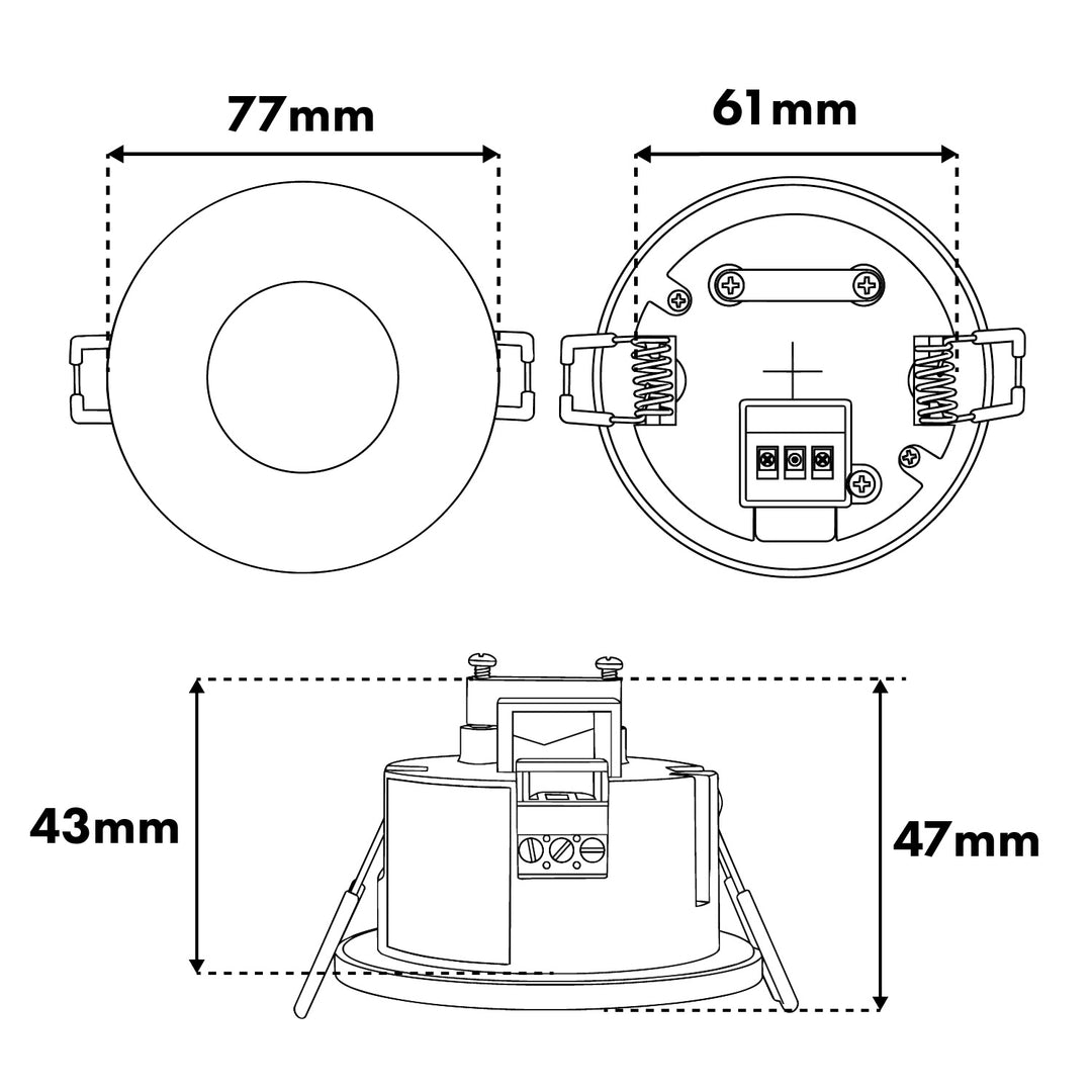 Détecteur de mouvement PIR Maclean, encastrable, portée 8 m, 600 W/1 200 W, 220-240 V CA, 50/60 Hz, MCE821