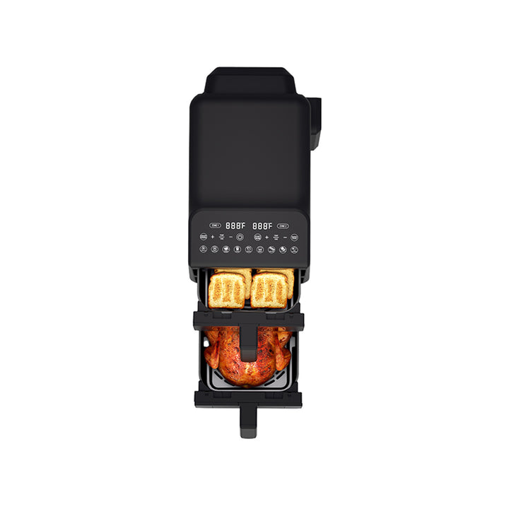 Friteuse sans huile LAFE, air fryer, 2 compartiments 5 L, puissance 2460 W, écran LCD, Dual Fry