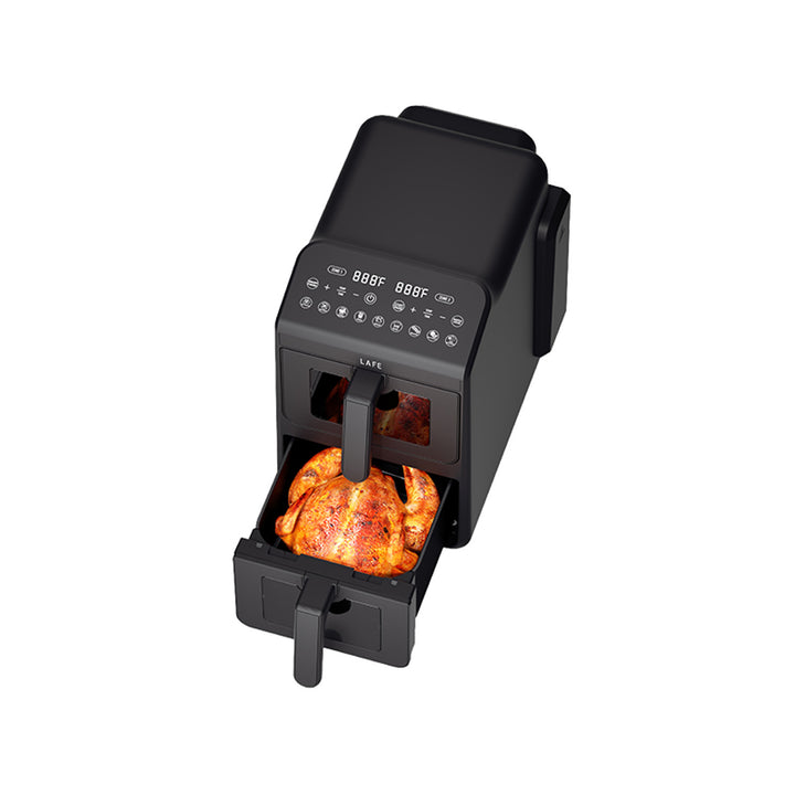 Friteuse sans huile LAFE, air fryer, 2 compartiments 5 L, puissance 2460 W, écran LCD, Dual Fry