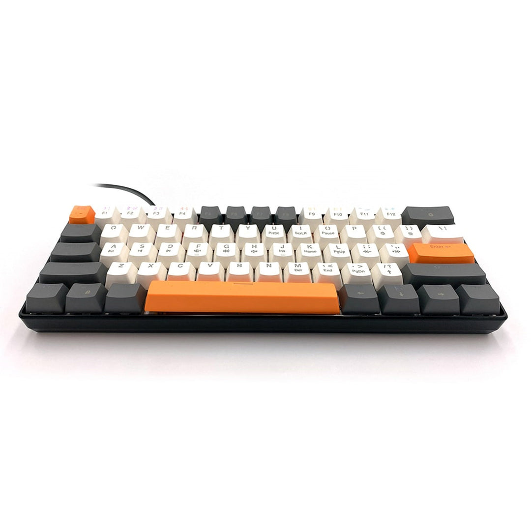 ZONE 61 - Clavier mécanique gaming court 60 %, commutateurs mécaniques silencieux RED, rétroéclairage coloré, 61 touches, USB-C, Mediatech