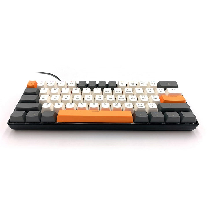 ZONE 61 - Clavier mécanique gaming court 60 %, commutateurs mécaniques silencieux RED, rétroéclairage coloré, 61 touches, USB-C, Mediatech