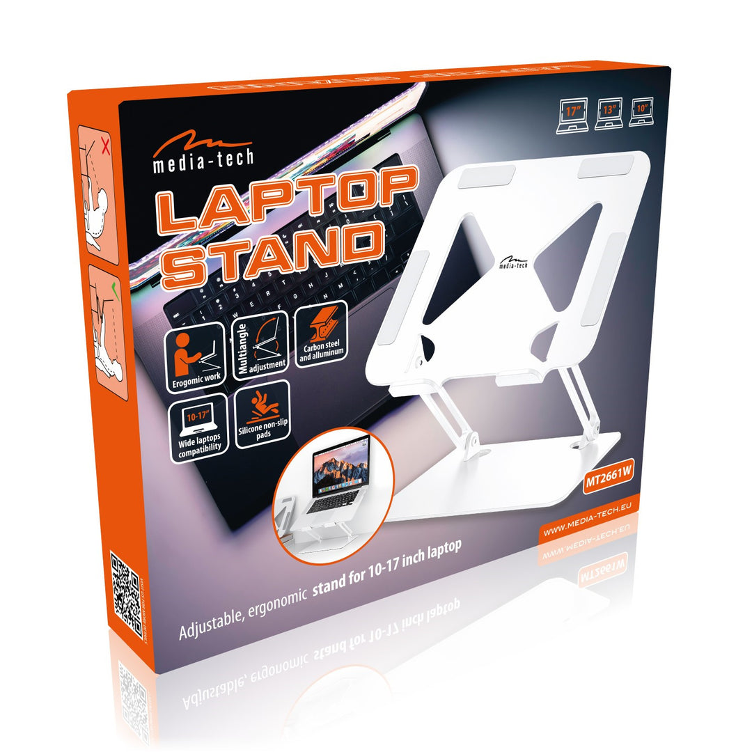 Support réglable et ergonomique pour ordinateur portable 10-17 pouces LAPTOP STAND MT2661W, Mediatech