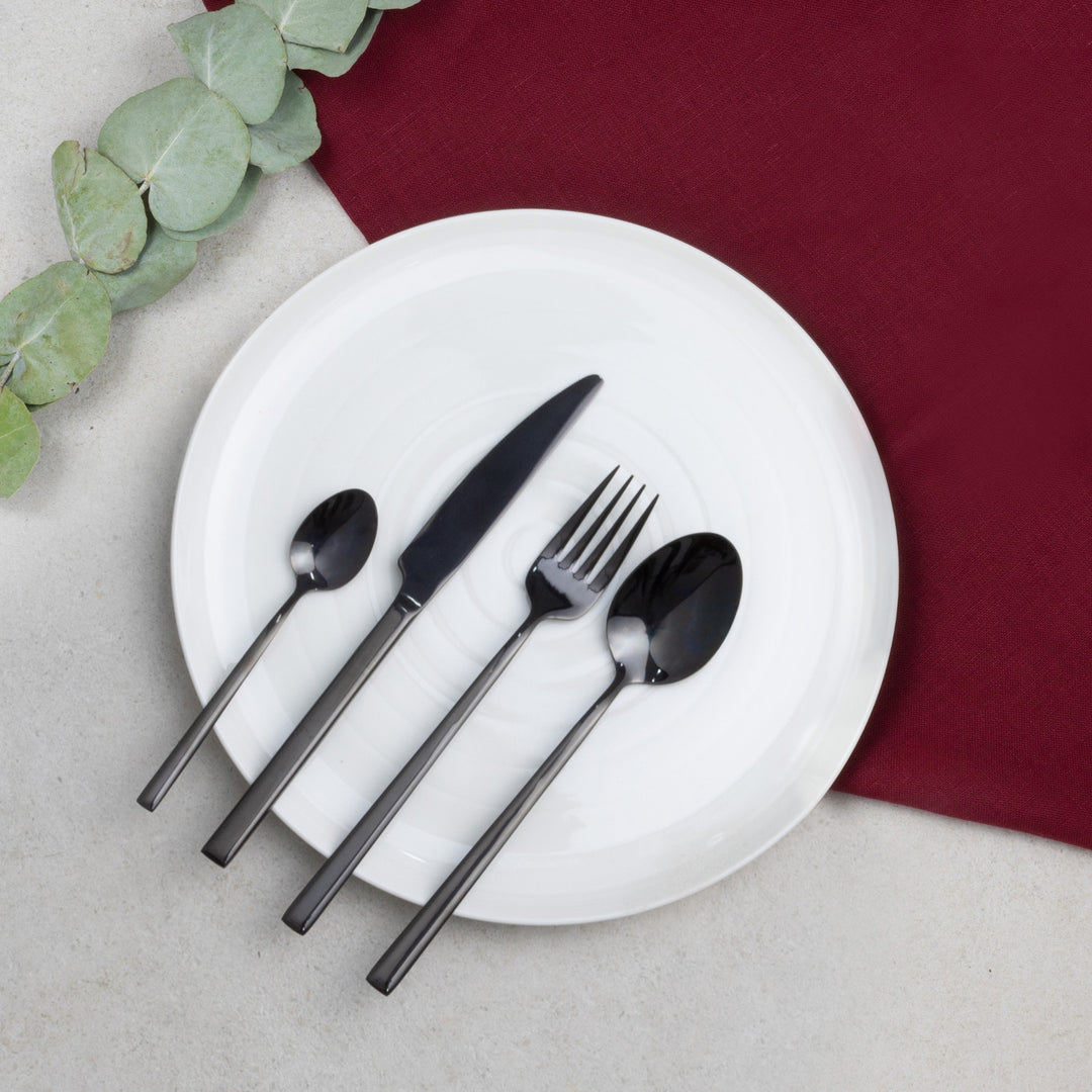 Set de couverts pour 6 personnes AMBITION Como Black 24 pièces