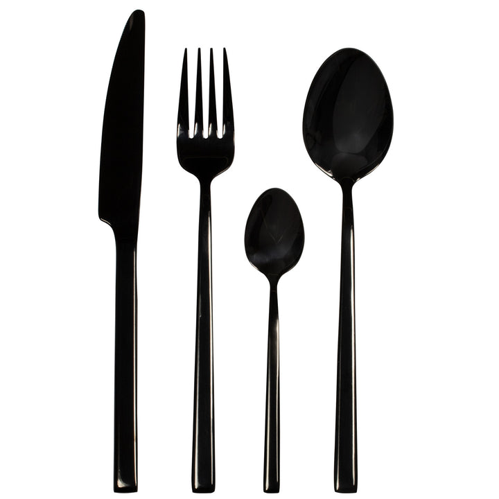 Set de couverts pour 6 personnes AMBITION Como Black 24 pièces