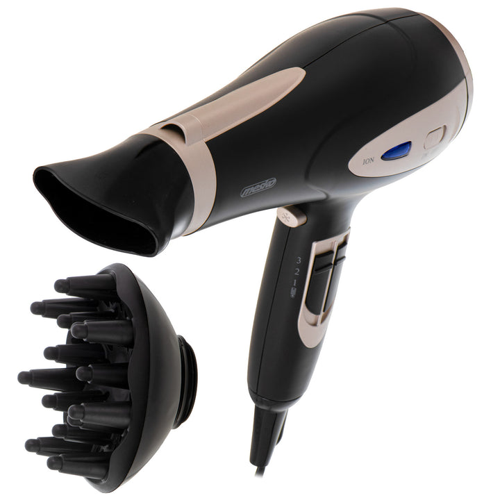 Sèche-cheveux Mesko, fonction ionisation, diffuseur, puissance 2200 W, noir, MS 2287