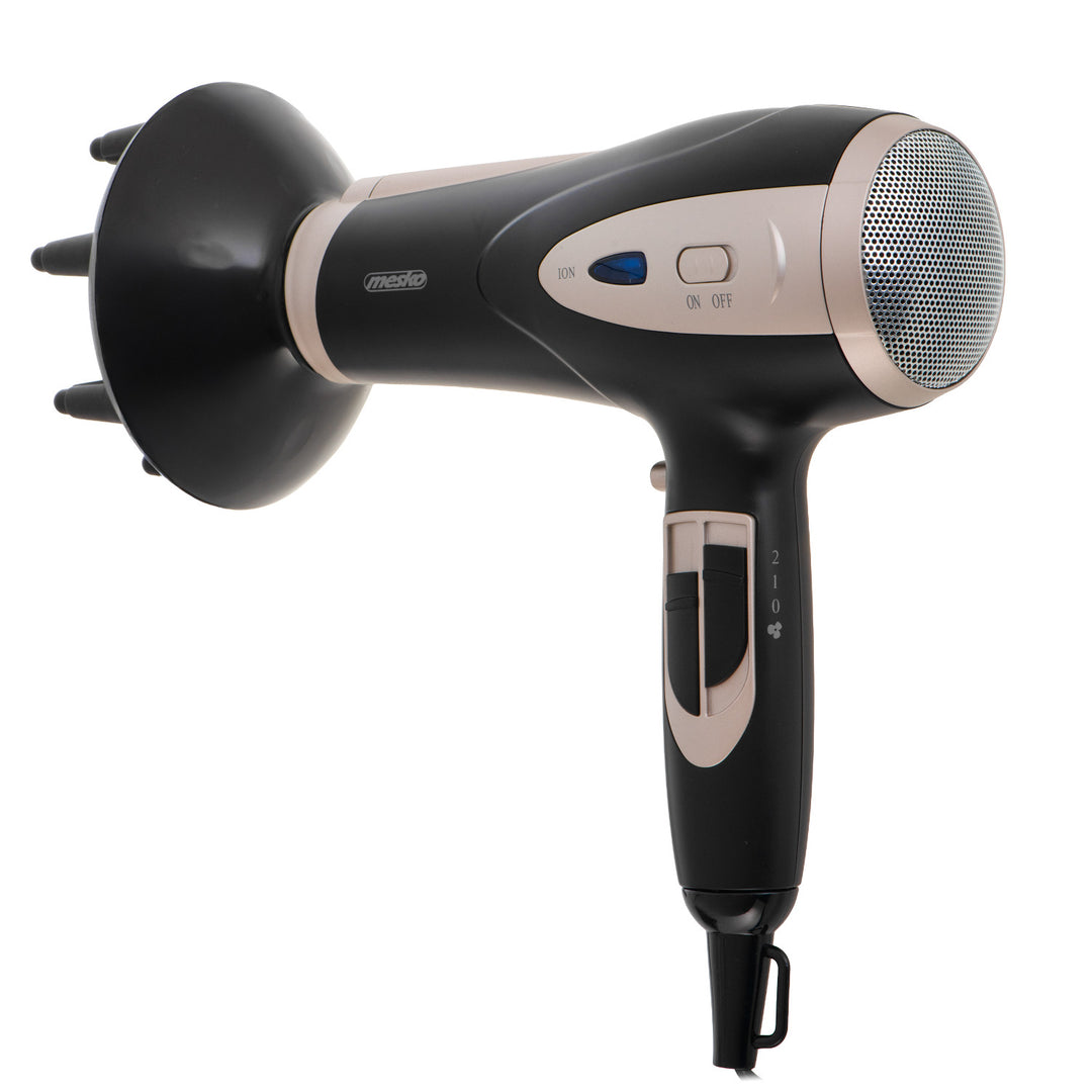 Sèche-cheveux Mesko, fonction ionisation, diffuseur, puissance 2200 W, noir, MS 2287