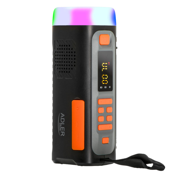 Radio d'urgence Adler, avec panneau solaire, manivelle et batterie externe, Bluetooth 5.0, lampe torche LED 4 W, 4500 mAh, AD 1920