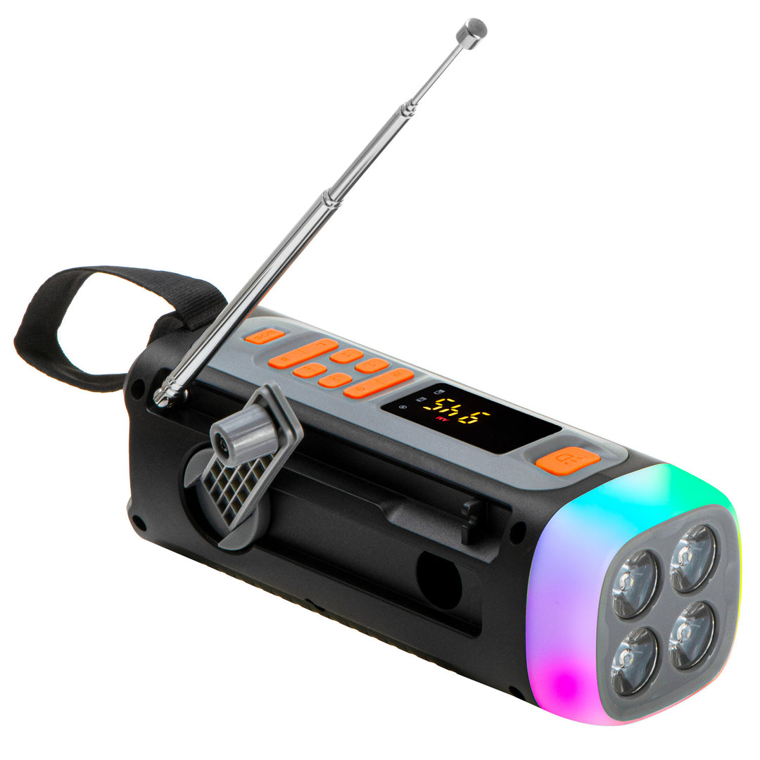 Radio d'urgence Adler, avec panneau solaire, manivelle et batterie externe, Bluetooth 5.0, lampe torche LED 4 W, 4500 mAh, AD 1920