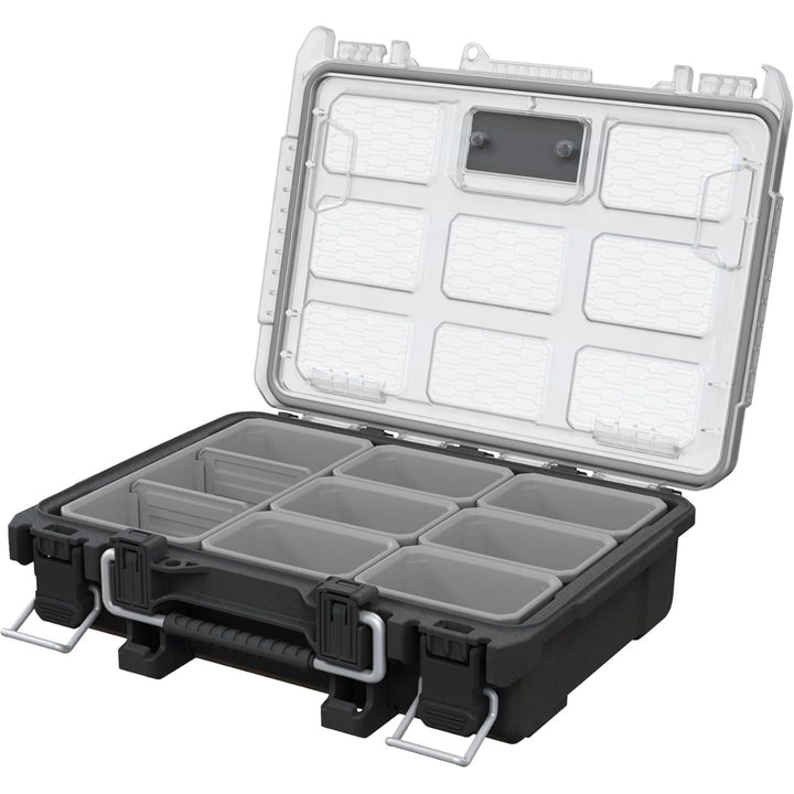 Organiseur d'outils Keter ROC Pro Gear 2.0, support mural, couvercle transparent et résistant, joint d'étanchéité protégeant de la poussière et de l'eau, loquets métalliques, 256983