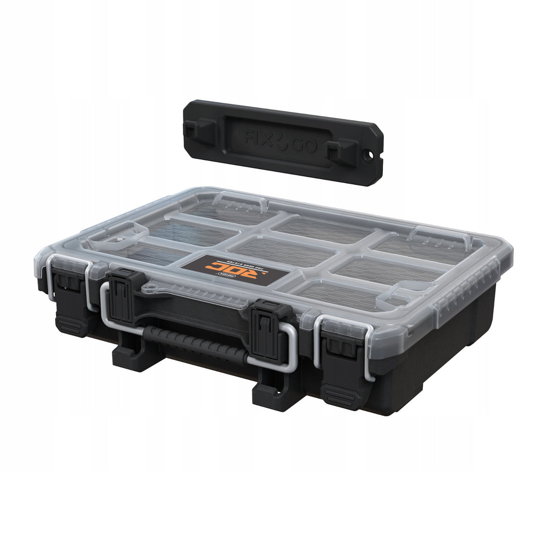Organiseur d'outils Keter ROC Pro Gear 2.0, support mural, couvercle transparent et résistant, joint d'étanchéité protégeant de la poussière et de l'eau, loquets métalliques, 256983