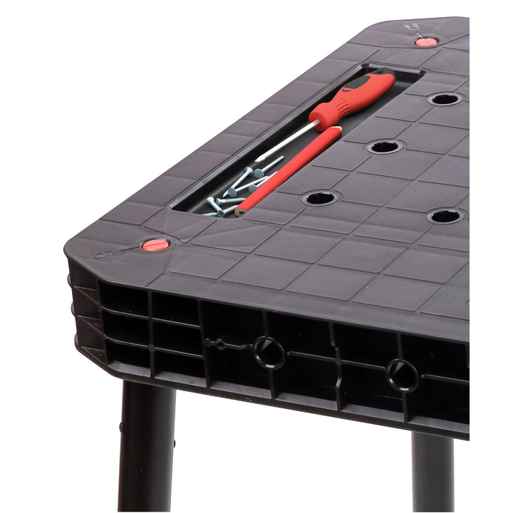 Table d'atelier Keter Ultimate, pliable, capacité de charge jusqu'à 453 kg, montage en 30 secondes, grand espace de travail avec trous de 3/4 pouce, portable, 262936