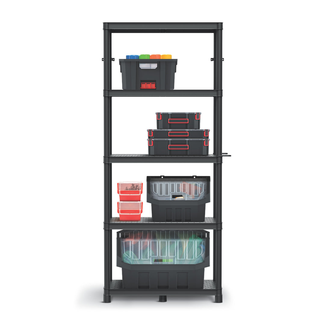 Étagère Stackaro Solid 75 Kistenberg, charge maximale totale 220 kg, 5 étagères, montage mural, KSS75L5HD-S411
