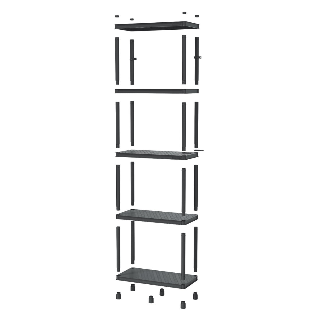 Étagère Stackaro Solid 75 Kistenberg, charge maximale totale 220 kg, 5 étagères, montage mural, KSS75L5HD-S411