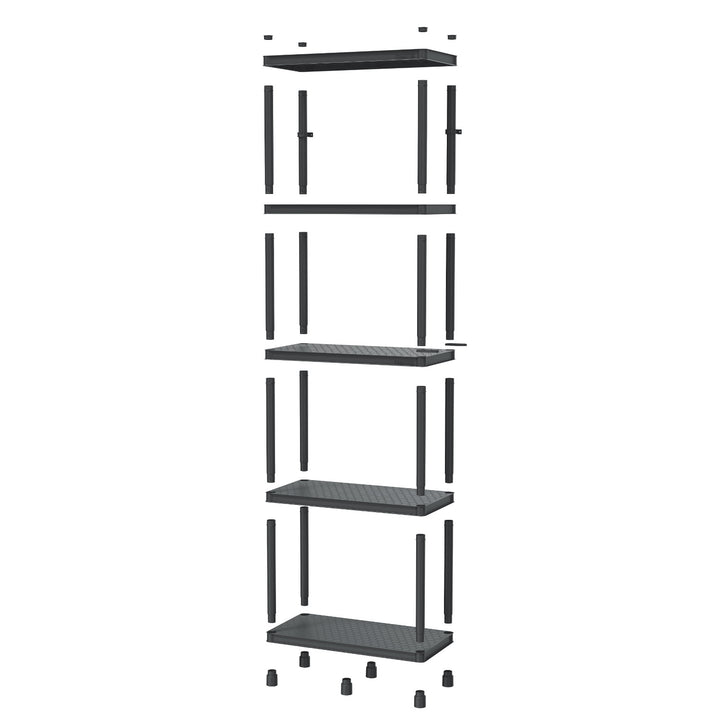 Étagère Stackaro Solid 75 Kistenberg, charge maximale totale 220 kg, 5 étagères, montage mural, KSS75L5HD-S411
