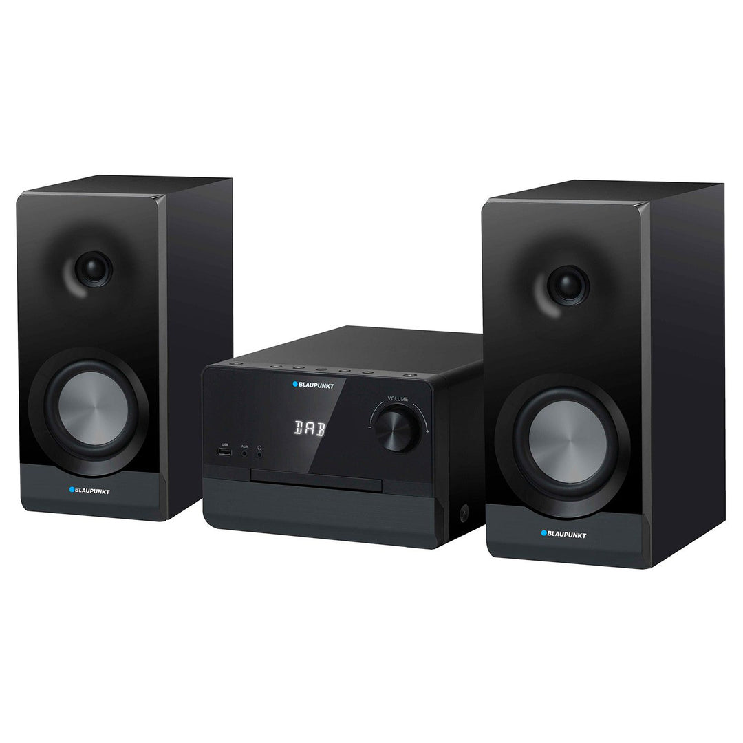 Microchaîne Blaupunkt, puissance 100 W RMS, tuner DAB+, écran LED, radio FM, antenne télescopique incluse, connecteur HDMI ARC, CD/MP3/USB/BT, horloge avec fonction alarme, MS49DAB