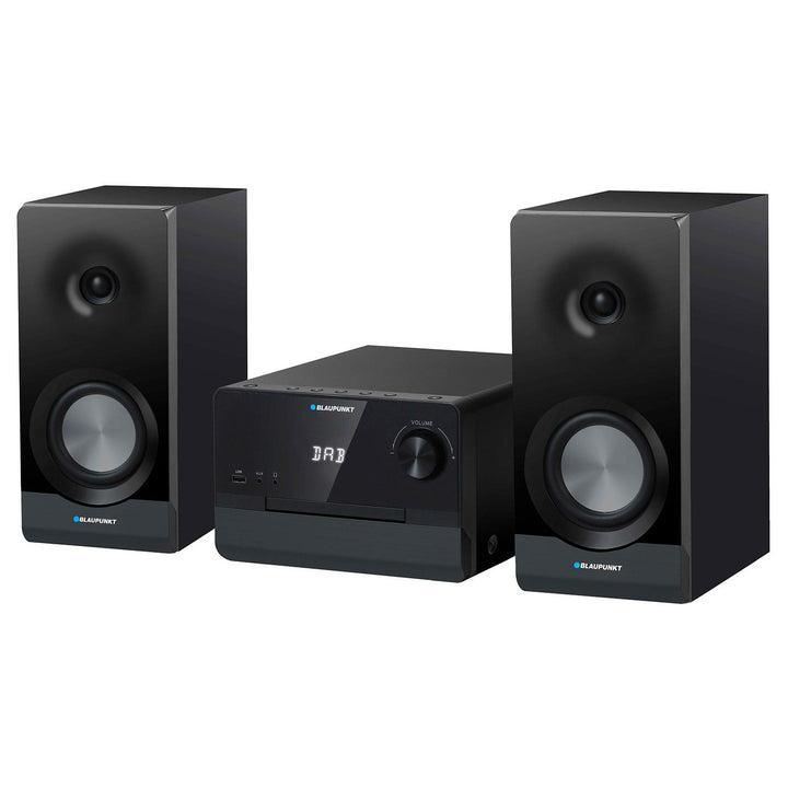 Microchaîne Blaupunkt, puissance 100 W RMS, tuner DAB+, écran LED, radio FM, antenne télescopique incluse, connecteur HDMI ARC, CD/MP3/USB/BT, horloge avec fonction alarme, MS49DAB