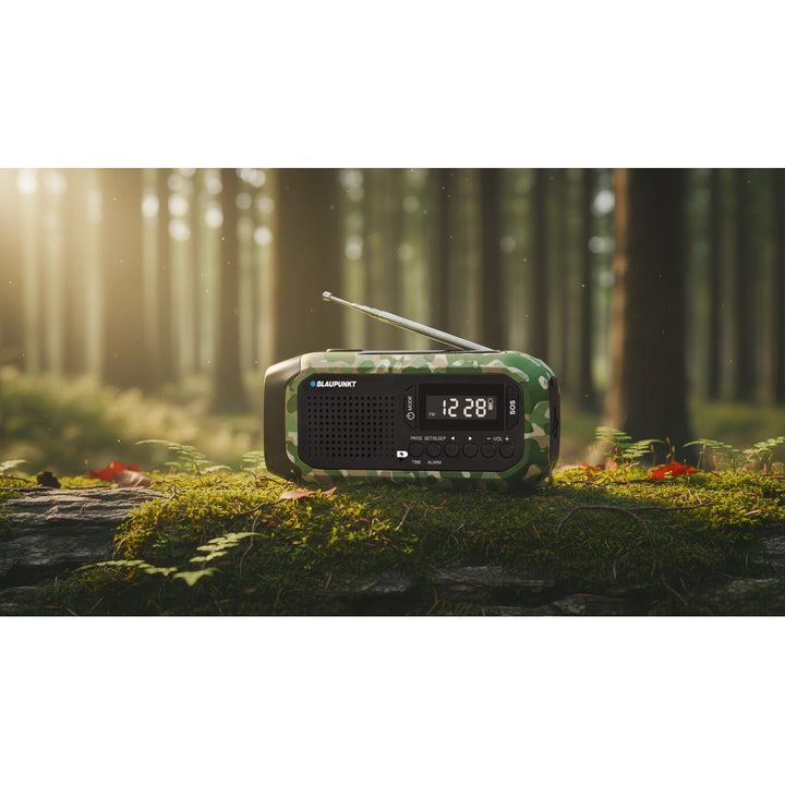 Radio FM d'alarme Blaupunkt, lampe torche LED, lampe de lecture, triple système de recharge, alarme SOS, ER20GC