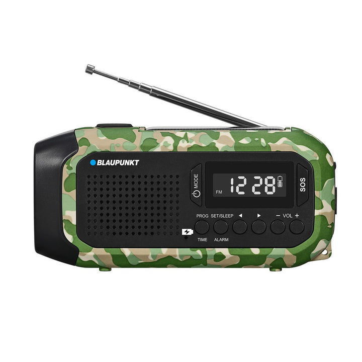 Radio FM d'alarme Blaupunkt, lampe torche LED, lampe de lecture, triple système de recharge, alarme SOS, ER20GC