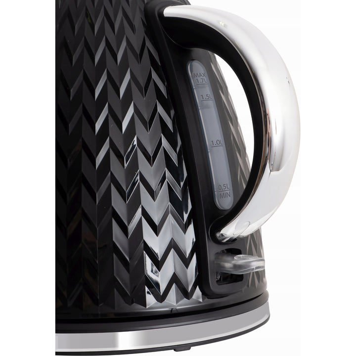 Bouilloire électrique Eldom, couleur noire, puissance 2000 W, capacité 1,7 L, indicateur de niveau d'eau, filtre à mailles, C265C