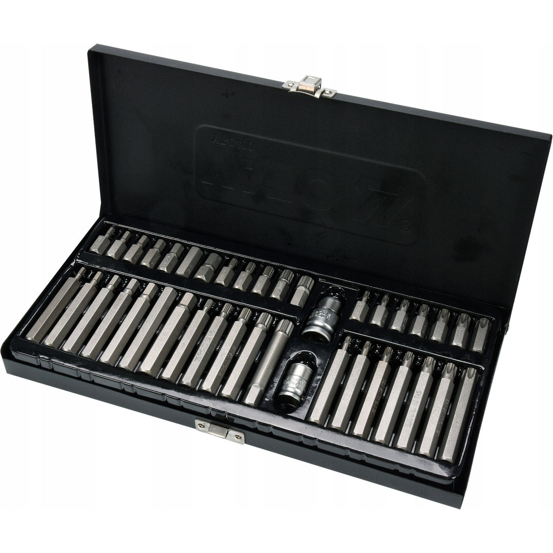 Jeu professionnel d'embouts Yato, Torx, Spline, Hex, en acier allié S2, haute dureté HRC 58 62, dans un coffret, YT-0400