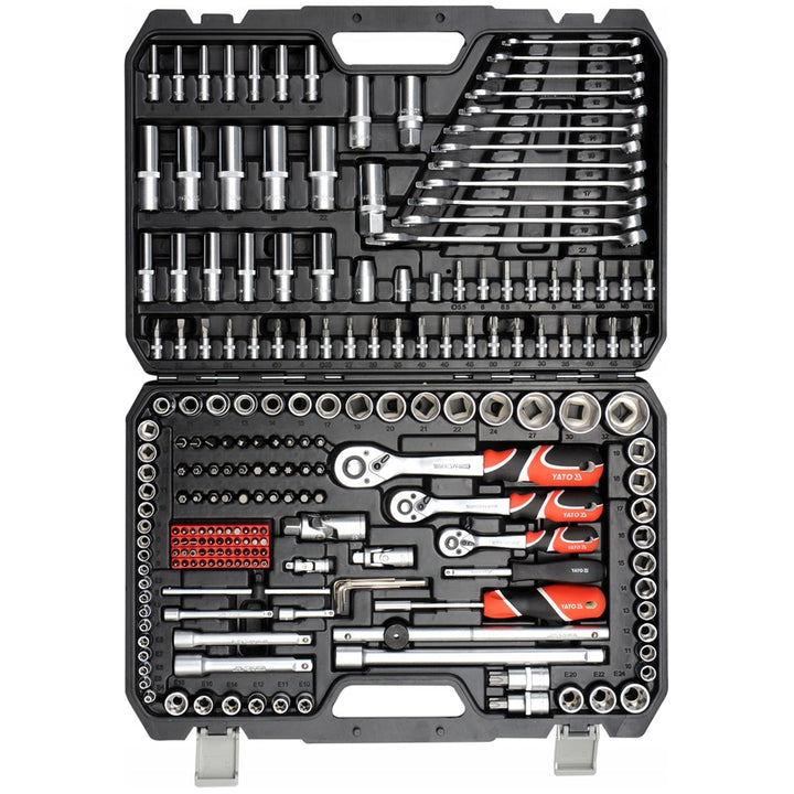 Jeu d'outils professionnel Yato, clés à douille et douilles, en acier au chrome-vanadium, 216 pièces, douilles avec système AS-Drive, dans une mallette, YT-38841