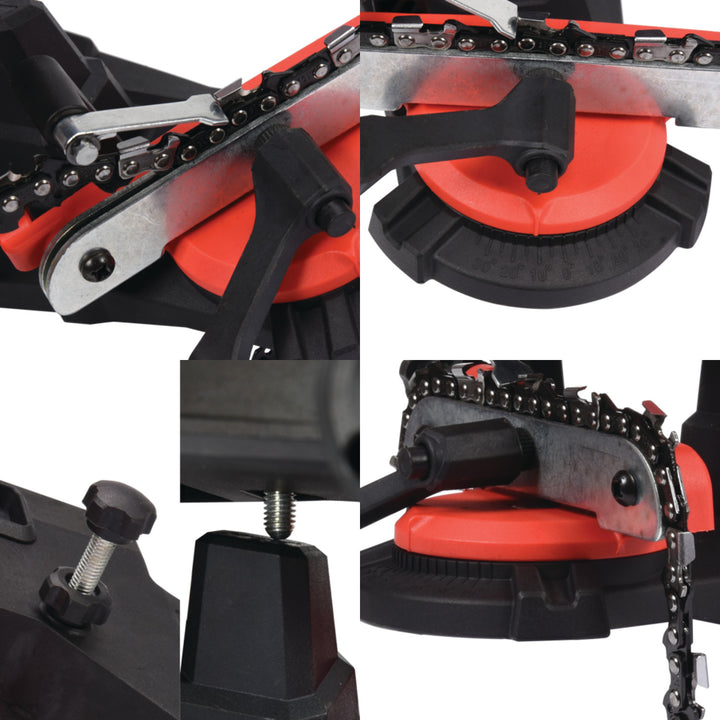 Affûteuse électrique Yato, pour chaînes de tronçonneuses, puissance 85 W, vitesse de rotation 5500 tr/min, angle d'affûtage 0-35°, guide métallique, câble 1,8 m, YT-84990