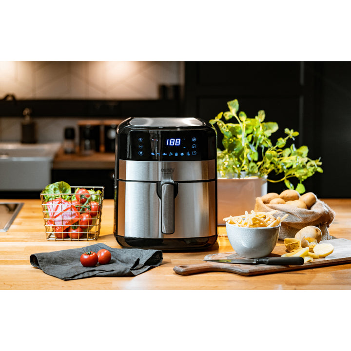 Friteuse sans huile, 9 programmes, 5,0 L, Airfryer, Camry CR 6311 + cartouches en papier pour friteuse, 16 cm, biodégradables, 100 pièces
