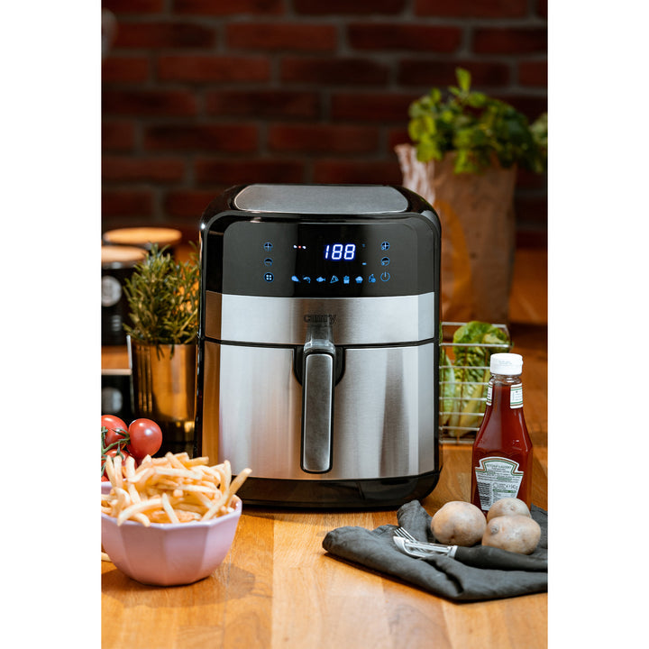 Friteuse sans huile, 9 programmes, 5,0 L, Airfryer, Camry CR 6311 + cartouches en papier pour friteuse, 16 cm, biodégradables, 100 pièces