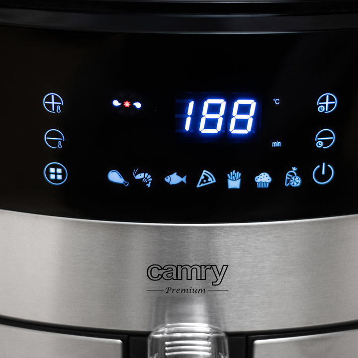Friteuse sans huile, 9 programmes, 5,0 L, Airfryer, Camry CR 6311 + cartouches en papier pour friteuse, 16 cm, biodégradables, 100 pièces