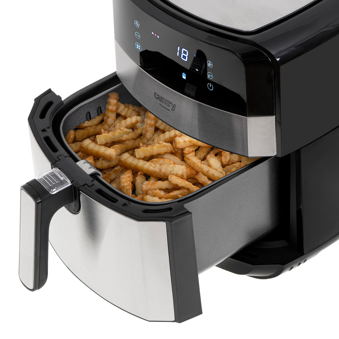 Friteuse sans huile, 9 programmes, 5,0 L, Airfryer, Camry CR 6311 + cartouches en papier pour friteuse, 16 cm, biodégradables, 100 pièces
