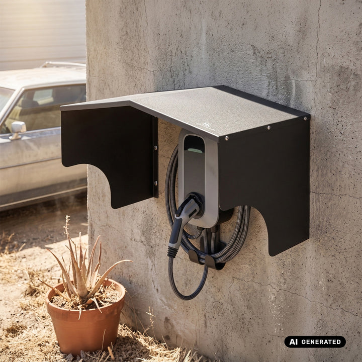 Capot / couvercle pour borne de recharge EV Maclean, en acier inoxydable, dimensions 28 x 32,5 x 44 cm, MC-902