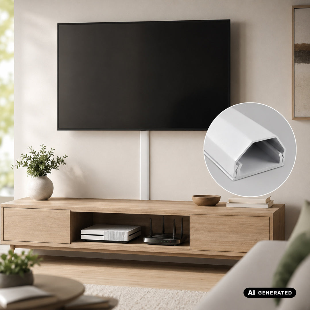 Bande de masquage en aluminium pour câbles Maclean, 33 x 18 x 750 mm, blanche, MCTV-897 W