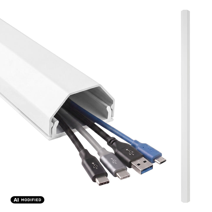 Bande de masquage en aluminium pour câbles Maclean, 33 x 18 x 750 mm, blanche, MCTV-897 W