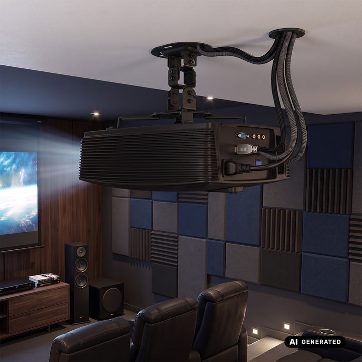 Support / suspension au plafond pour projecteur Maclean, 54~320 mm, jusqu'à 13,5 kg, rotation à 360 degrés MC-200 B