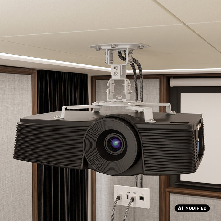 Support / suspension au plafond pour projecteur Maclean, 54 à 320 mm, jusqu'à 13,5 kg, rotation à 360 degrés MC-200 W