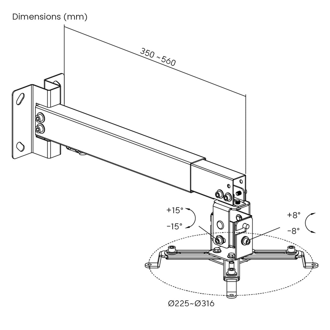 Support / crochet universel pour projecteur Maclean, blanc, jusqu'à 20 kg, MC-206 W