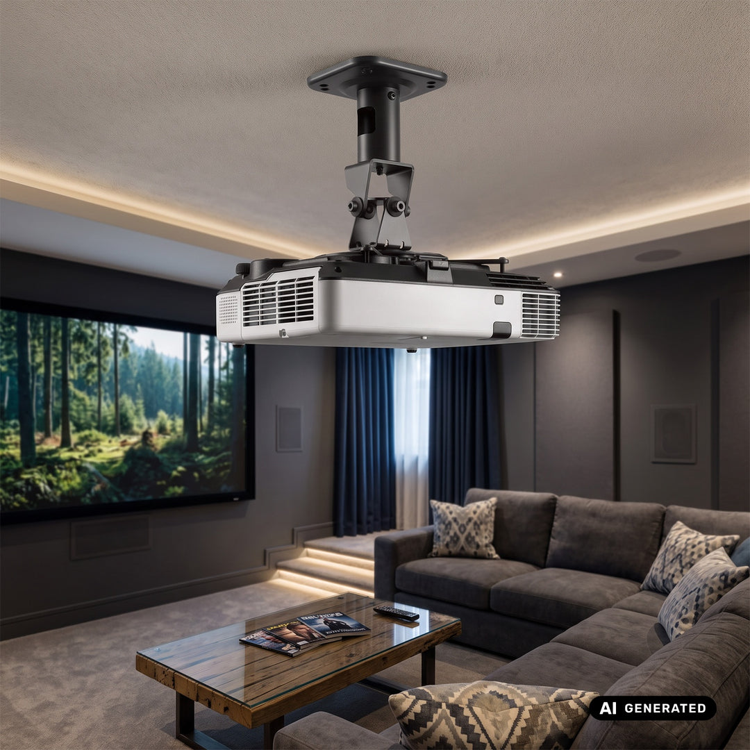 Support / suspension au plafond pour projecteur Maclean, en acier, 180~310 mm, jusqu’à 15 kg, MC-208 B