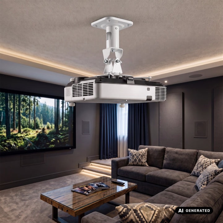 Support / suspension au plafond pour projecteur Maclean, en acier, 180 à 310 mm, jusqu'à 15 kg, MC-208 W