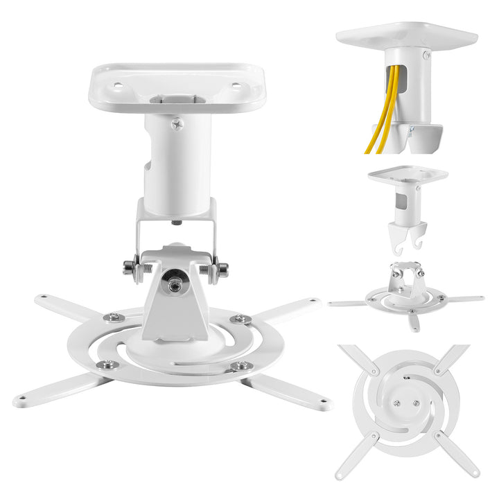 Support / suspension au plafond pour projecteur Maclean, en acier, 180 à 310 mm, jusqu'à 15 kg, MC-208 W