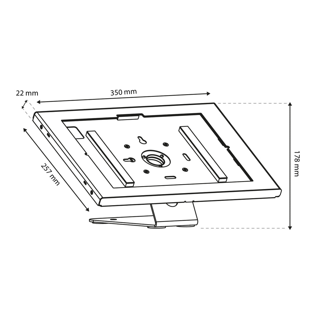 Support publicitaire pour tablette Maclean, avec système de verrouillage, 12,4"-13", iPad Air/Pro, Samsung Tab S10+/S9+/S8+/S7+, 257 x 350 x 22 mm, MC-956 W