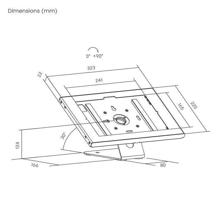 Support publicitaire pour tablette Maclean, avec système de verrouillage, 10,9" à 11", iPad Air/Pro, Samsung Tab séries A et S, 220 x 323 x 22 mm, MC-957 W