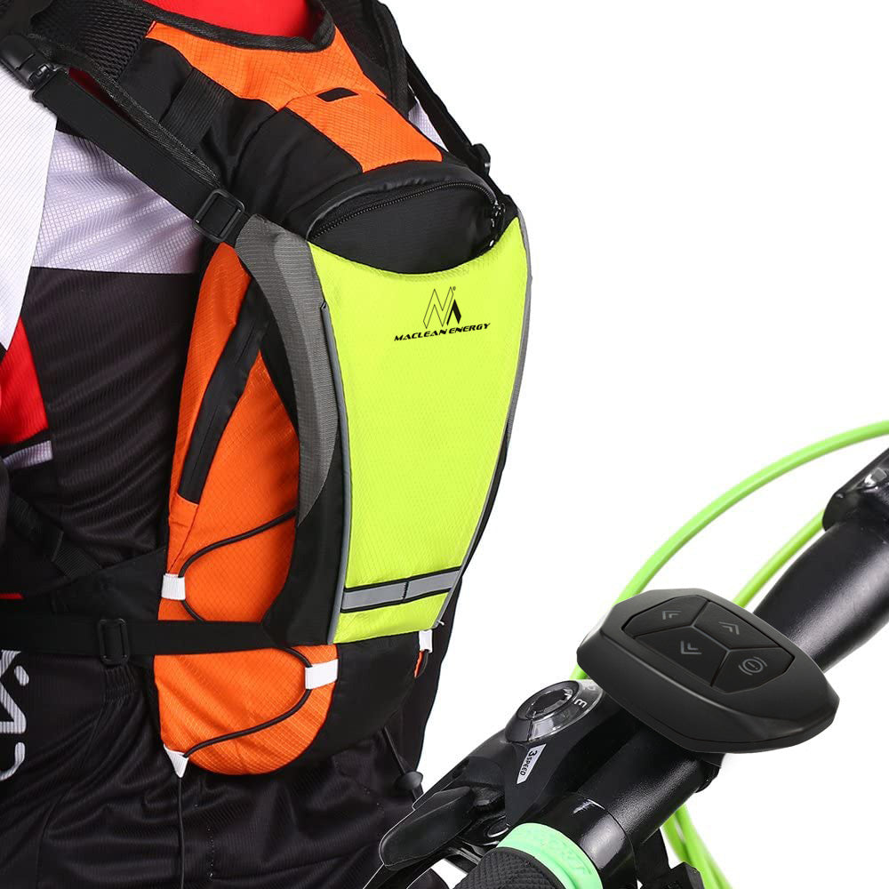 Sac à dos avec signal LED, télécommande, étanchéité : télécommande IPx5, sac à dos IPX2 + bretelles sport universelles, pour téléphone, appareil photo, caméra GoPro et autres, poignée pivotante, MC-294