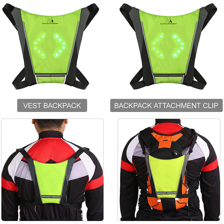 Sac à dos avec signal LED, télécommande, étanchéité : télécommande IPx5, sac à dos IPX2 + bretelles sport universelles, pour téléphone, appareil photo, caméra GoPro et autres, poignée pivotante, MC-294